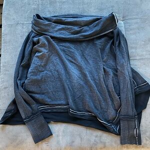 Free People off the shoulder black/grey sweater (Medium)